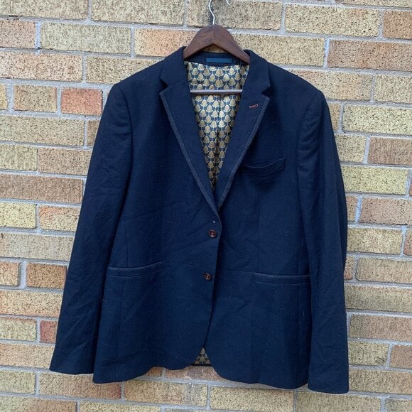 Ted Baker London Jacket Blazer Size 6 Blue - Picture 1 of 9